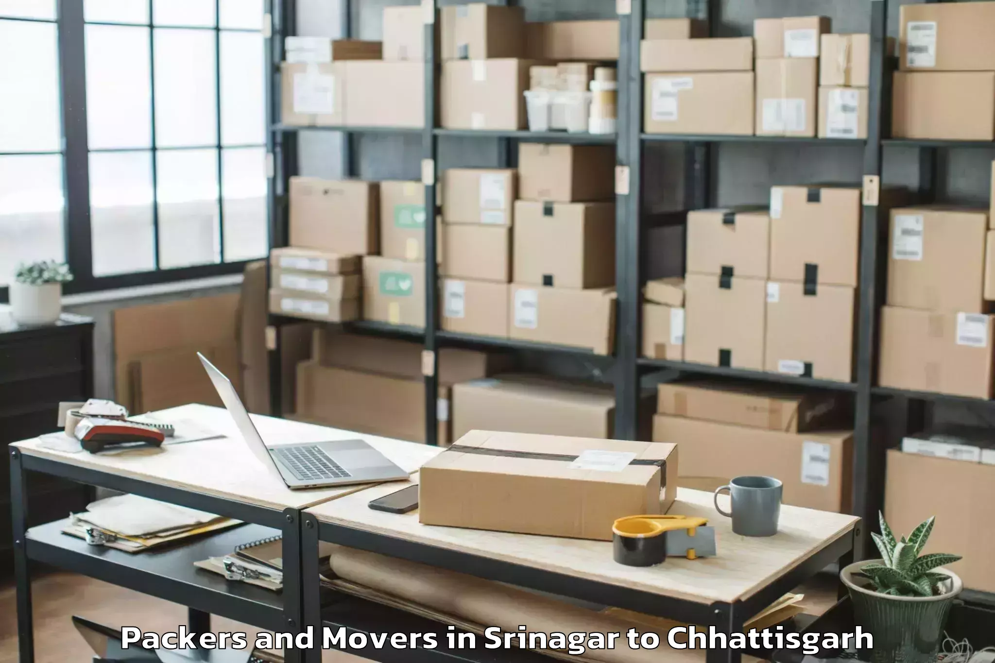 Reliable Srinagar to Chhindgarh Packers And Movers